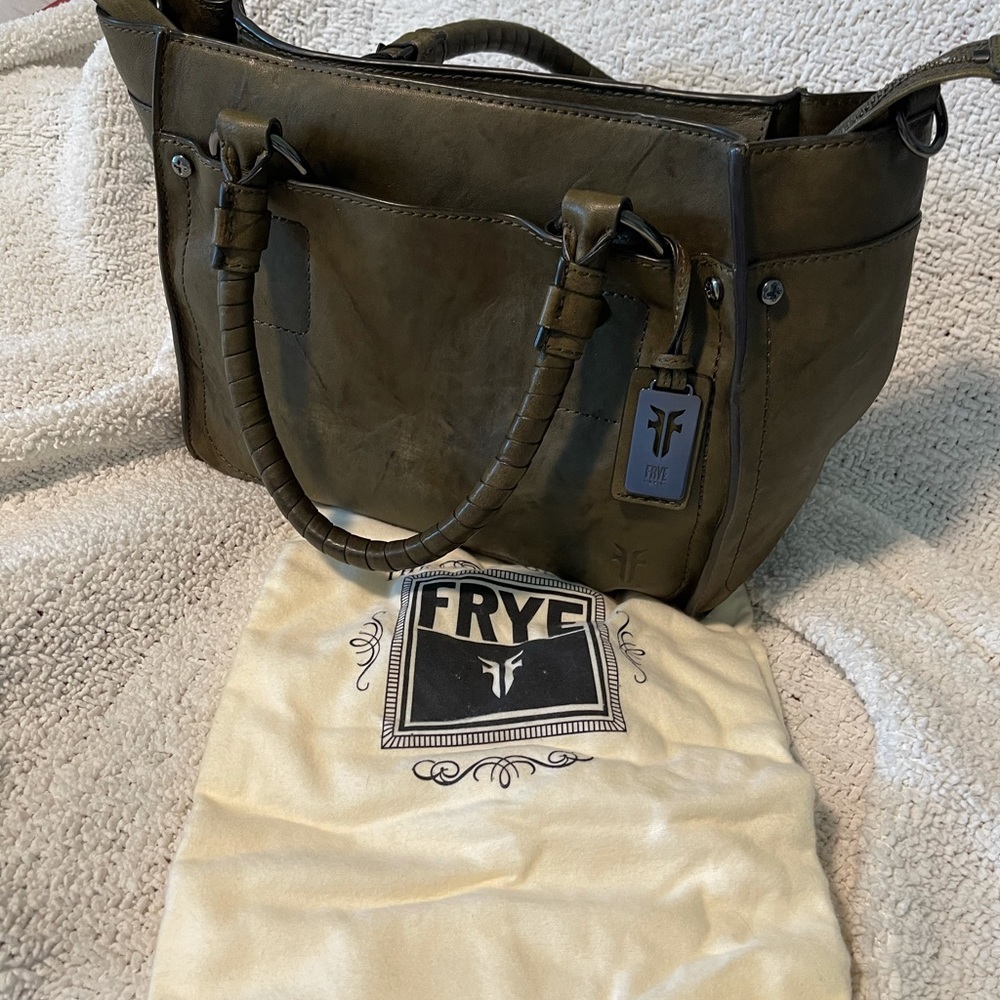 Beautiful dark green Frye satchel